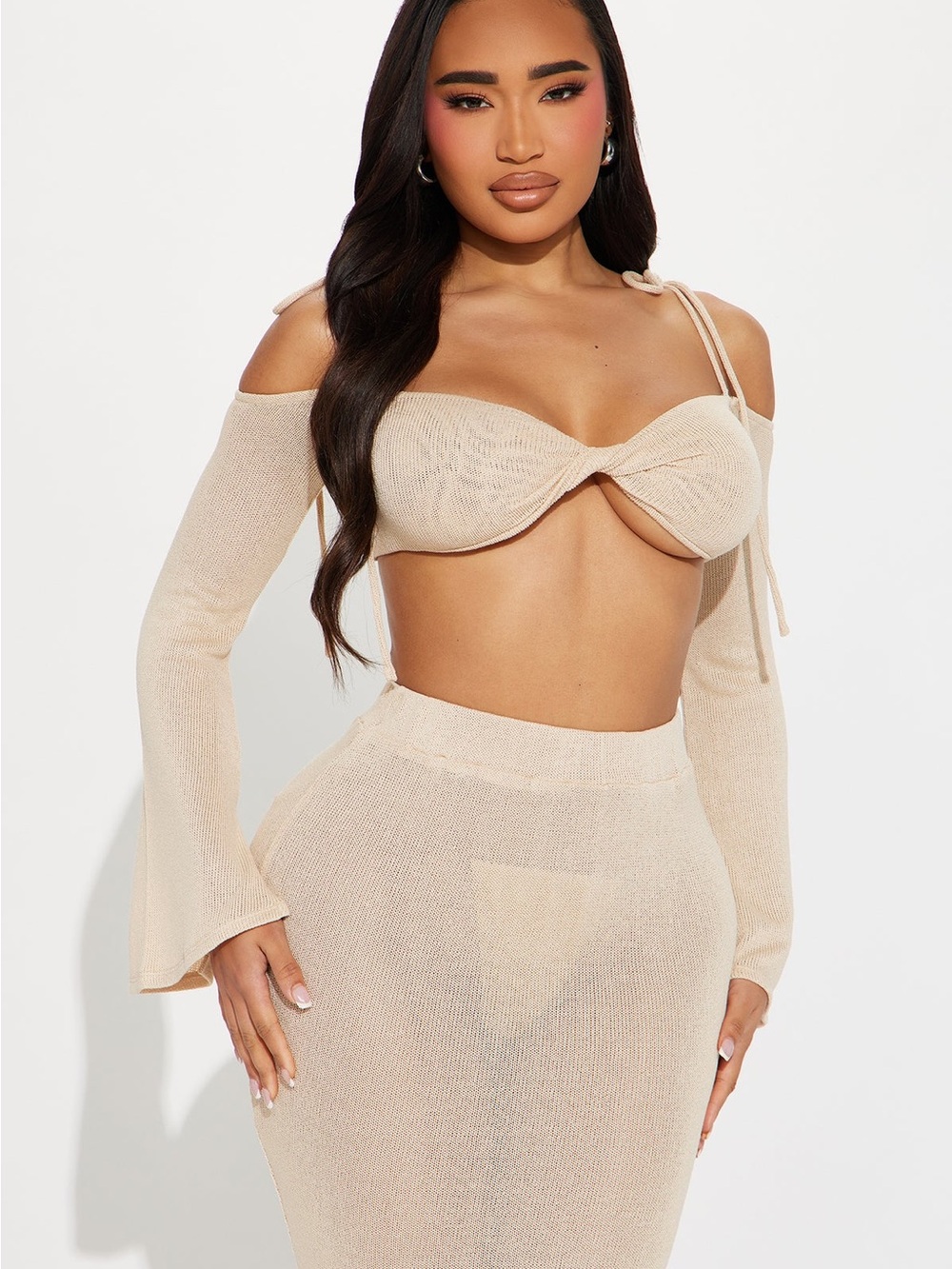 Fashion Nova Sunset Vibe Crochet Skirt Set